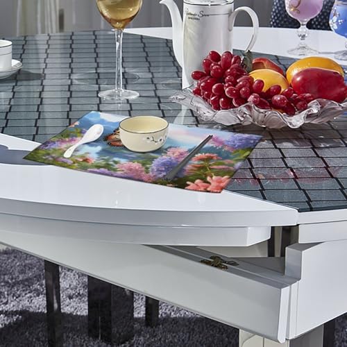 Set de table rectangulaire motif papillon résistant chaleur 6x - 5