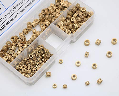 Ecrou insert fileté laiton impression 3D kit M3 M4 M5 moleté - 4