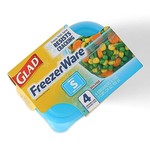 Glad Food Storage Containers - Glad FreezerWare Container - Small - 24 Ounce - 4 Containers - image 6