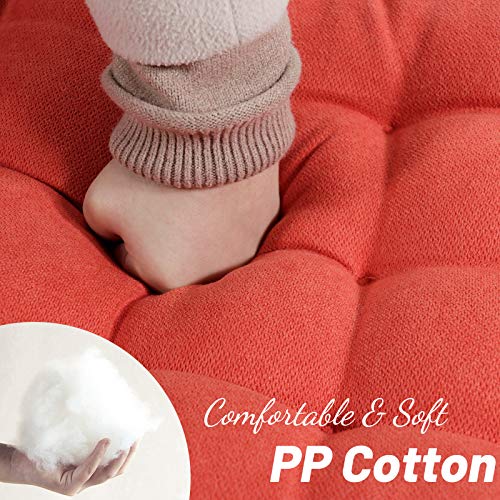 Tiita Rocking Chair Cushion Pad Seat: 17X17X3 Inch Seat Back: 21X17X3 Inch, Outdoor/Indoor Tufted Seat Cushions, Orange #TOP4