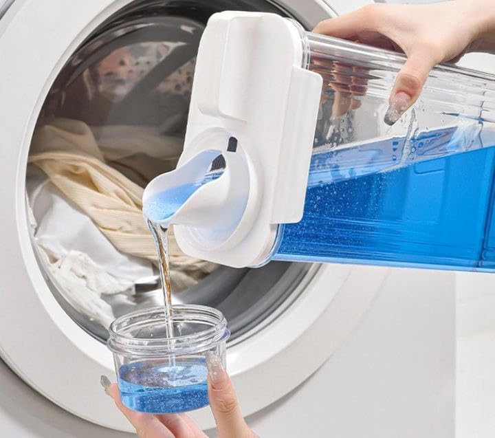1800ML Washing Powder Container, Clear Reusable Detergent Storage Jar, Airtight Laundry Organizer, for Bathroom Countertop, Home & Utility Room (Pack of 1)-image-29