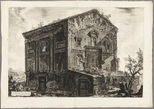Graffiti art mural vue du temple des camenae par battista piranesi