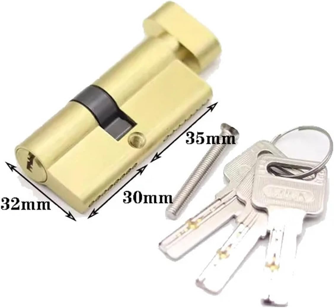 Door Lock Cylinder with 3keys Height 32MM Length 90mm 95mm 100mm for Aluminum Alloy Door Door Eccentric Lock Cylinder 1Pcs(47.5x47.5T)