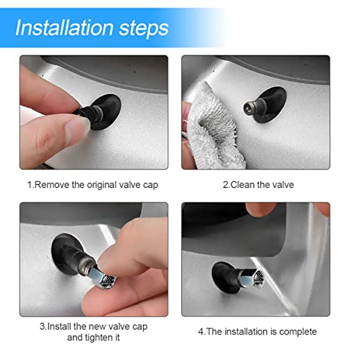 image for AUKEPO American Flag Tire Valve Stem Caps for Car, 4Pack Anti-Rust Air