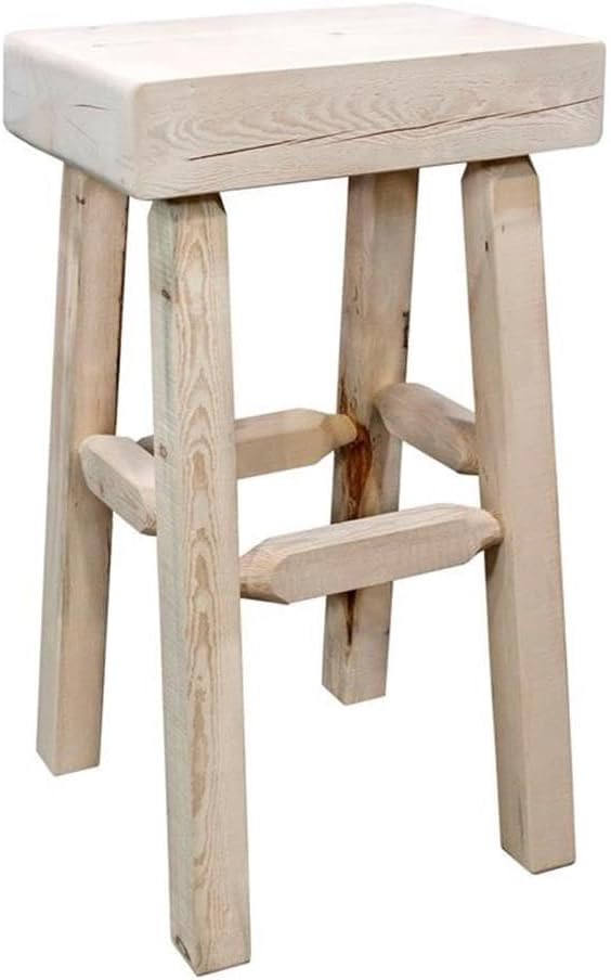 Montana Woodwork Homestead Collection Ready to Finish Half Log Barstool