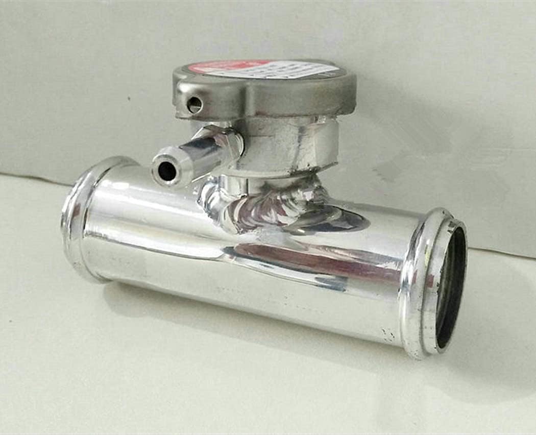 OD 32mm 1-1/4" 1.25" inch Aluminum In-Line Radiator Hose Connector Filler Neck with Cap Silver Length 110mm 4.3"