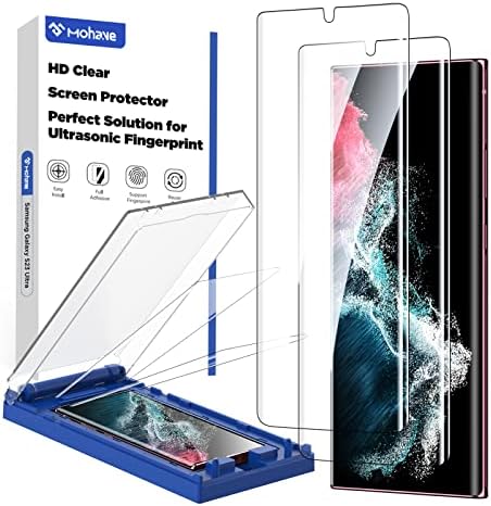 MOHAVE [Auto Alignment] Screen Protector Designed for SAMSUNG Galaxy S22 Ultra 6.8" [Ultrasonic Fingerprint Support] - Sensor Protection / 2 Pack, Daily protection, Crystal Clear, Touch Responsive, Case Friendly