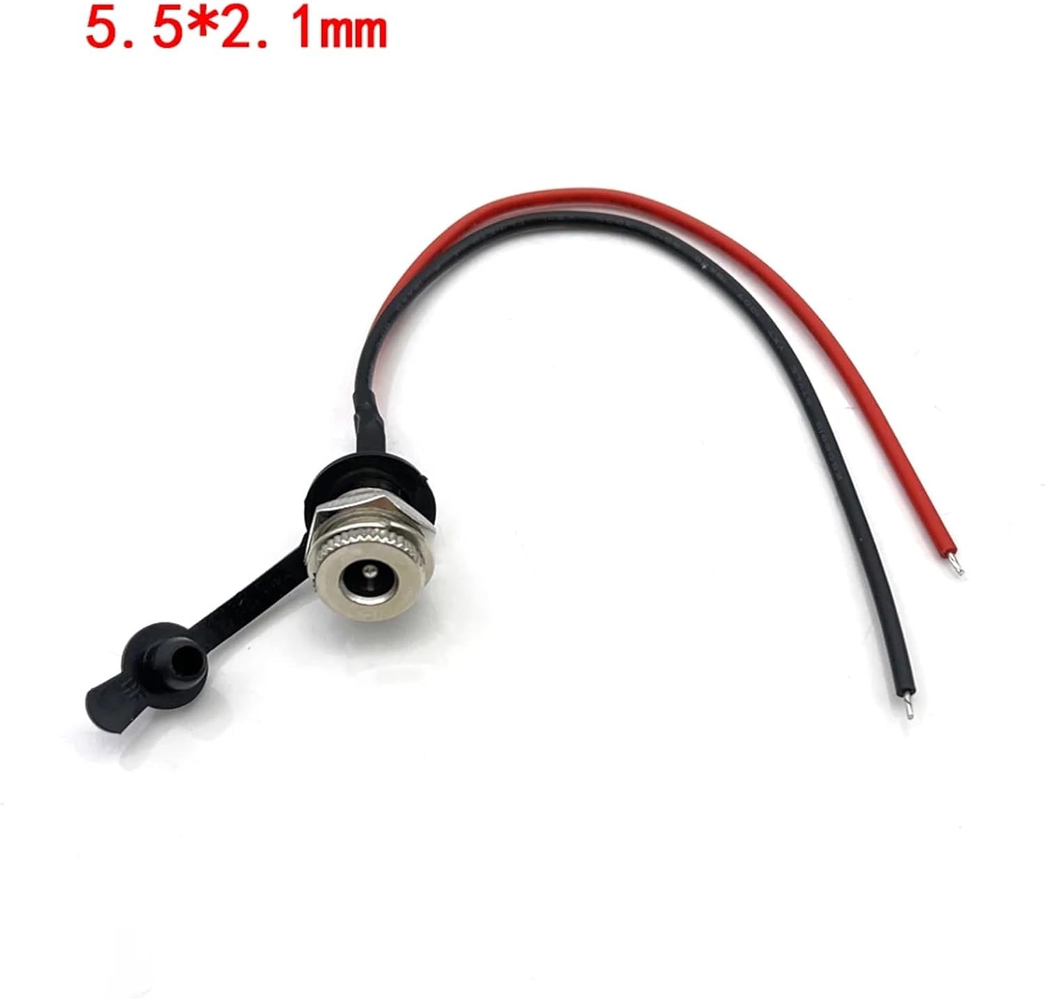 5pcs 5.5 * 2.5mm Waterproof DC099 5521 5525 DC Power Jack Socket Female Panel Mount Connector MetalWith Nut Snap DC-099 5.5 * 2.5(D 5.5-2.1)