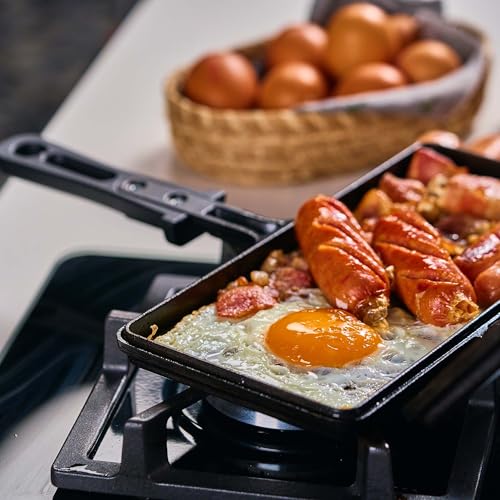 VICTORIA Sandwichmaker aus gehärtetem Gusseisen, 27 x 14 cm, doppelseitige Sandwich-Pfanne, Panini Maker-Toaster, Cast Iron gehärtet, um eine ungiftige Antihaftbeschichtung ohne PFOA herzustellen