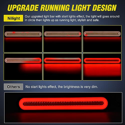 Nilight Trailer Tail Light Bar with 3-in-1 Running Stop Turn Signals Brake Lights 2 Pack 9 Inch 100 LED Red & Amber Sequential Strip for Trailers RV Truck Boat Pickup SUV by Nilight - Image 4