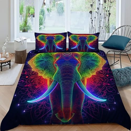 Housse de couette éléphant 220x240 cm avec 2 taies d'oreiller