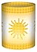 Produktbild Ursus 18400050 - Mini-Tischlichter Ambiente, Joy, Sonne, 5 Blatt, aus Transparentpapier, ca. 10 x 27 cm, 115 g/qm, Durchmesser ca. 8 cm, einseitig bedruckt, ideal als Tischdeko