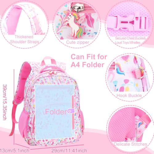 RHCPFOVR Kids Backpack for Girls - Girls Backpack 3-8 Ages Butterfly for Kids 15 Inch School Bookbag for Kindergarten Elementary School Bookbag for Girl 1st 2nd Grade4