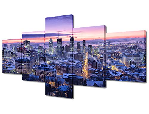 5 Piece Wall Decorations for Living Room Montreal Canada Wall