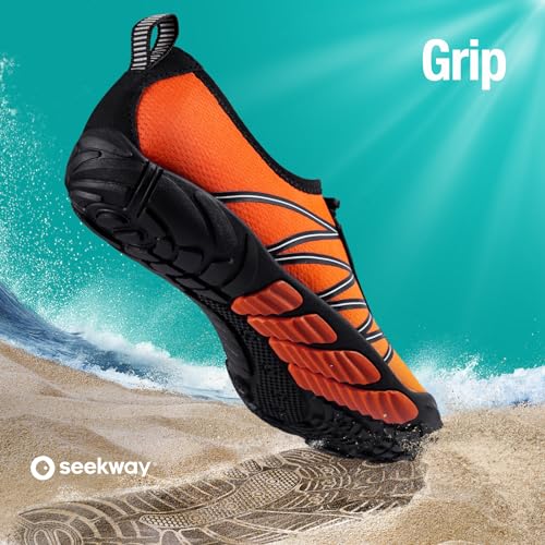 Image of SEEKWAY Mens Womens Water Shoes Quick-Dry Aqua Sock Barefoot Athletic Sports Shoes for Outdoor Beach Swim surf Walking Diving Boating Hiking Pool