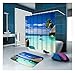 Produktbild Amody Duschvorhang Teppich Badezimmer RutschfestInfinity Pool Resort 150x200CM Blau Duschvorhang Zubehör 40x60CM Badematte für Dusche