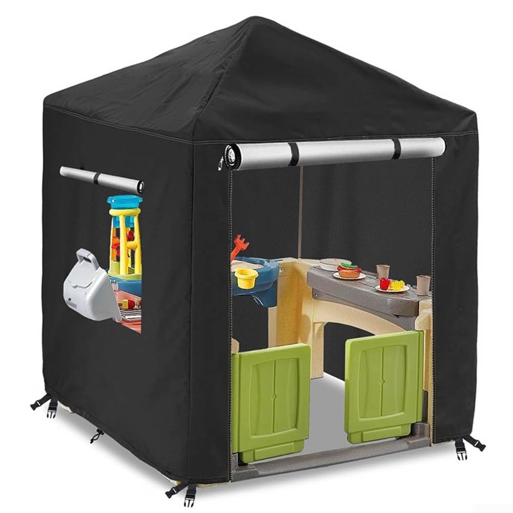 Casetta per bambini in legno schermatura, resistente, resistente alle intemperie, in materiale Oxford 420D (A)