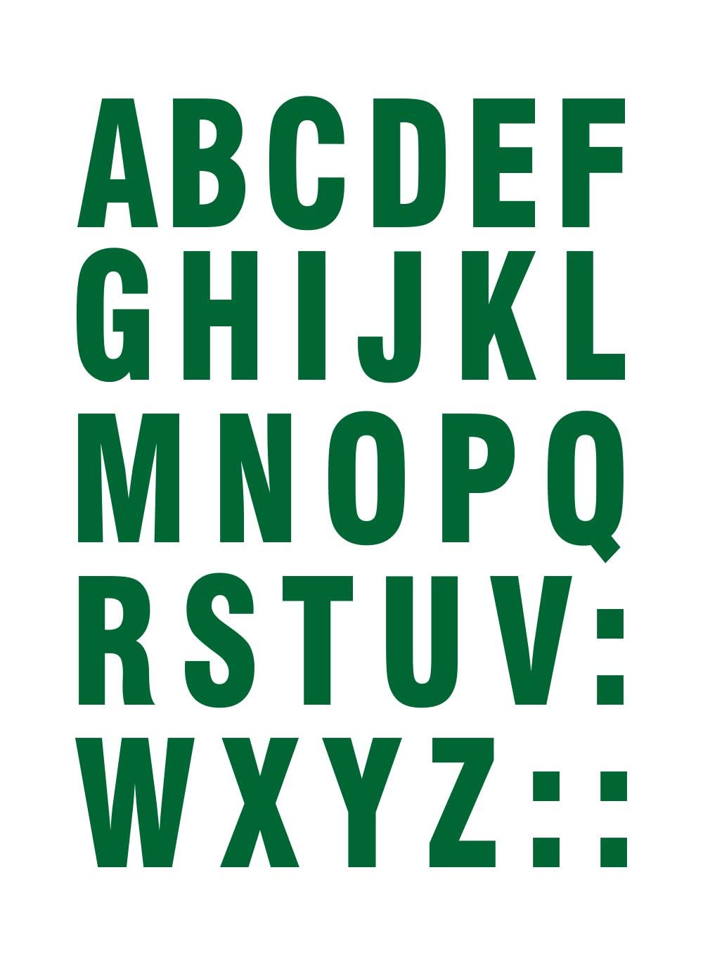 decalbazaar Vinyl ABC Alphabet Letters Arial Black Font Glass Wall Vehicle Sticker 6 Inches Green
