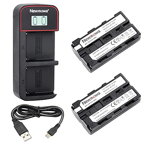 Cargador inteligente LCD con doble batería Sony NP-F550 Newmowa