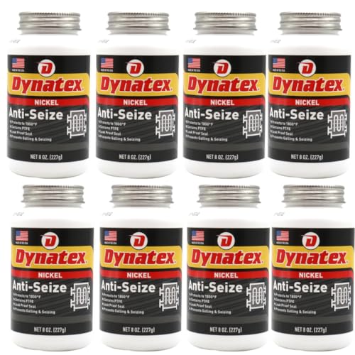 Image of Dynatex Nickel Anti-Seize 8 oz Can - Heavy-Duty, No Sulfur Lead Copper Halogens, Protects Against Extreme Heat Corrosion Acidic Environments (8-Pack)
