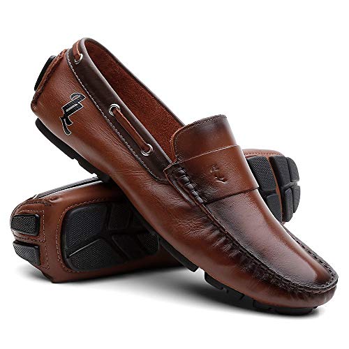 Sapato Casual Couro Mocassim - Whisky - 41