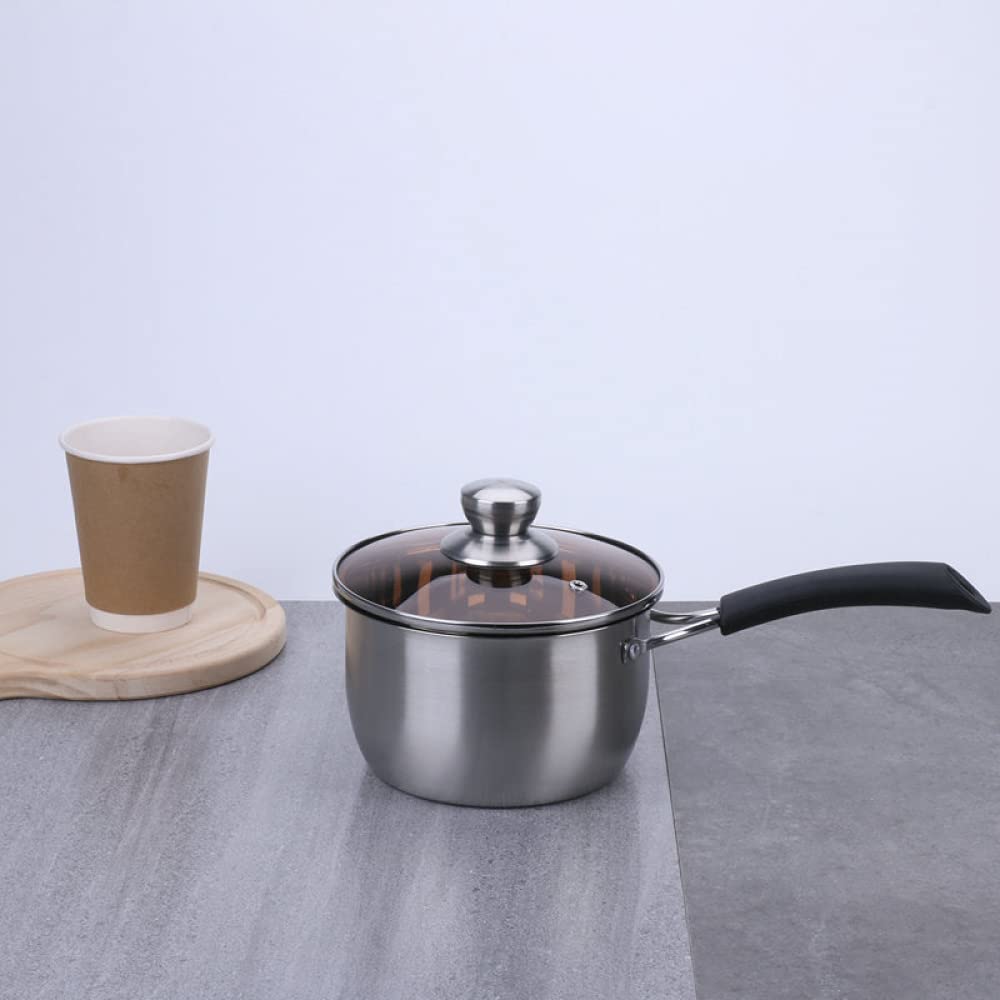 Stielkasserolle, antihaftbeschichtet, dick, Edelstahl, Kochgeschirr, Milchtopf mit Griff, Mini-Nudeltopf, 16 cm