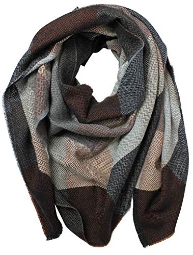 Écharpe femme surdimensionnée en laine marron idéale pour les balades hivernales et le quotidien