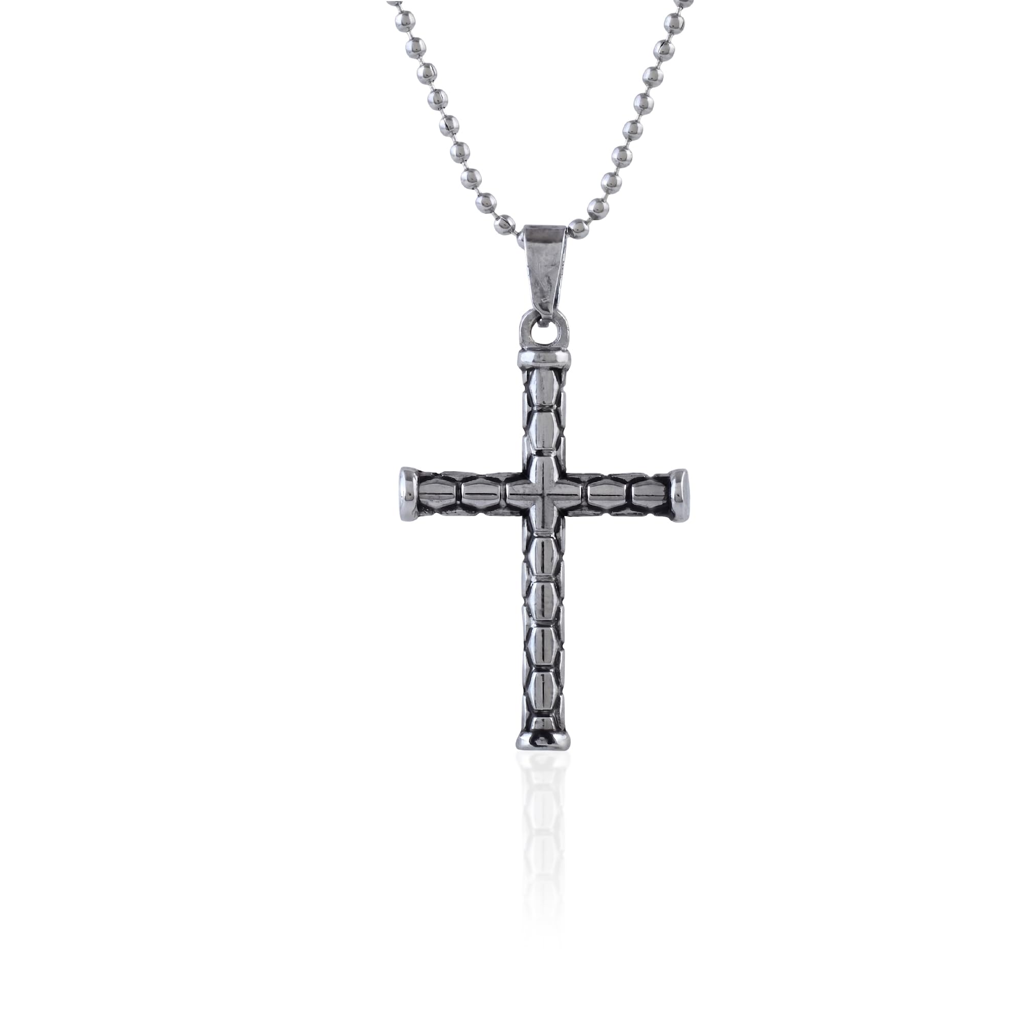 Silver Plated Brass Cross Pendant Necklace for Men & Women with Chain-image-29