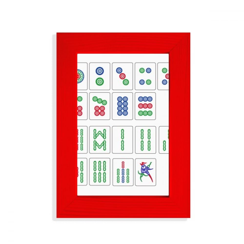 Cadre photo échecs Mahjong Rouge objet d'art traditionnel premium