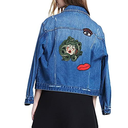 Sad Bleeding Medusa Patch Cool Punk Goth Iron On Patch Sewing Anime Embroidered Patch Badge Applique For Clothes Jacket Jeans Cap Bag #TOP3