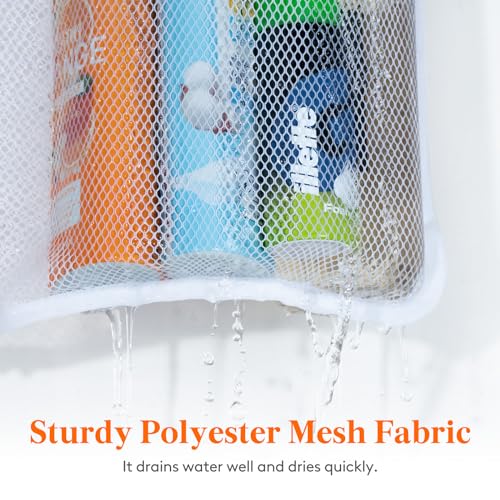 Lifewit Cruise Essentials Shower Caddy Must-Have, 7 Pockets Hanging Bathroom Organizer with Quick-Dry Mesh, Portable Shower Bag to Storage Soap, Shampoo, for RVing, Travel, Camping, White, 2 Packs by Lifewit - Used condition - Image 5