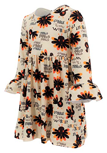 Image of Girls Long Sleeve Ruffled Dresses for Toddlers and Kids