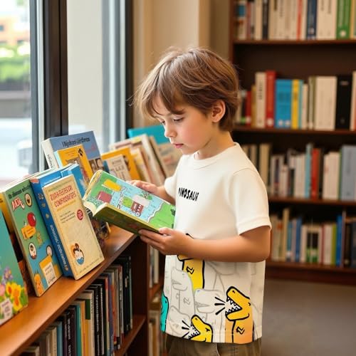 Image of DEEKEY Toddler Boys Shirts Short-Sleeve Little Kids t Shirts Boys' Tops, Tees & Shirts Graphic TEE Age for 2-7 Years 4-Pack