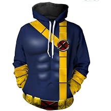 Unisex Scott Summers Cosplay Print Hoodie Jacket Costume Adult Halloween Party Cosplay Cyclops Outfits