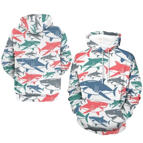 Hoodie Requin Coloré UMENG Pull Unisexe pour Affronter le Froid avec Style - 7