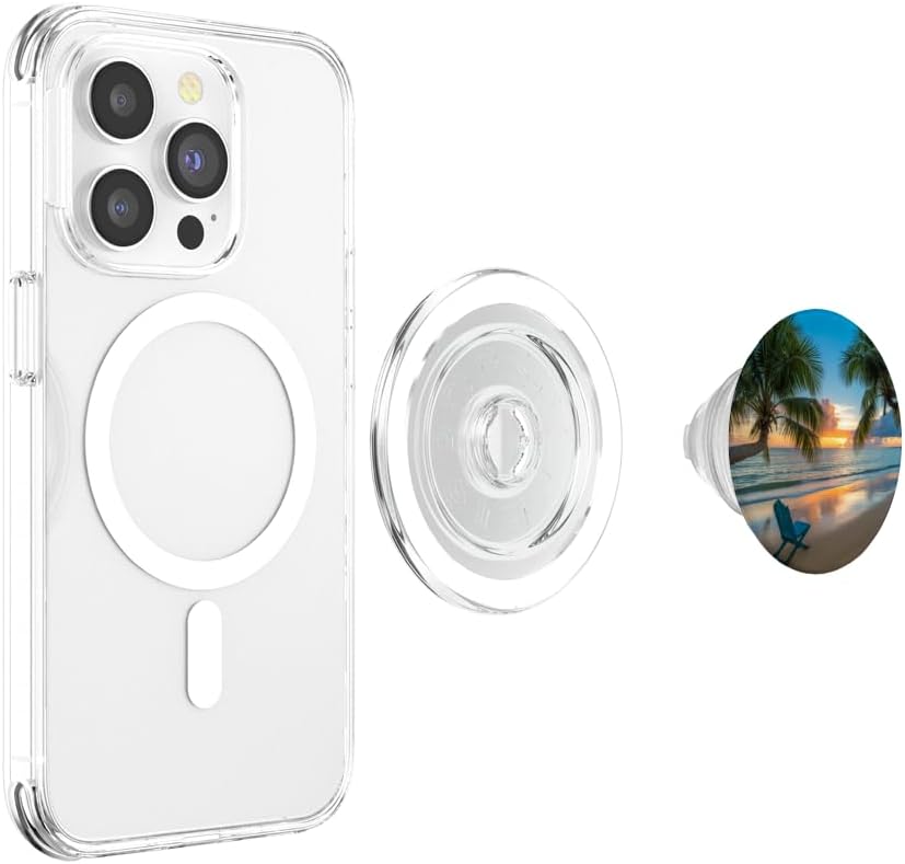 Sunset Summer Vacation Tropical Paradise Surfing Sea Beach PopSockets PopGrip for MagSafe