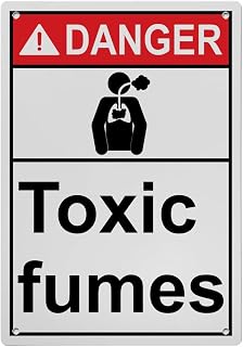 Hazardous Gas Line Sign 8"x12" - Toxic Fumes, UV Resistant Plastic - Indoor Outdoor Laboratory Workplace Warning Sign