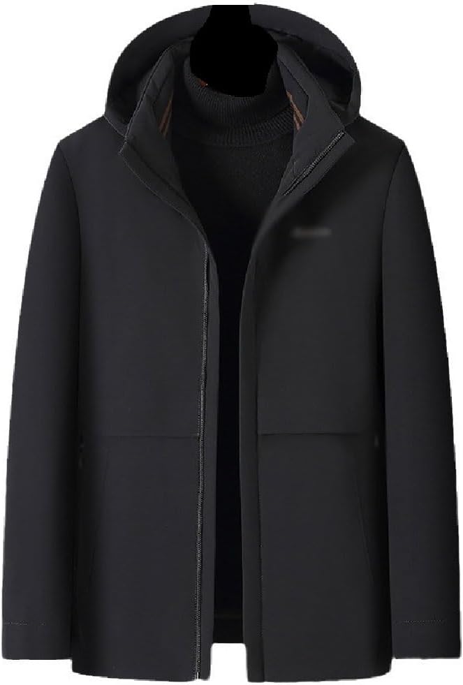 VIDI Men's Down Jacket White Duck Business Warm Removable Liner Hooded