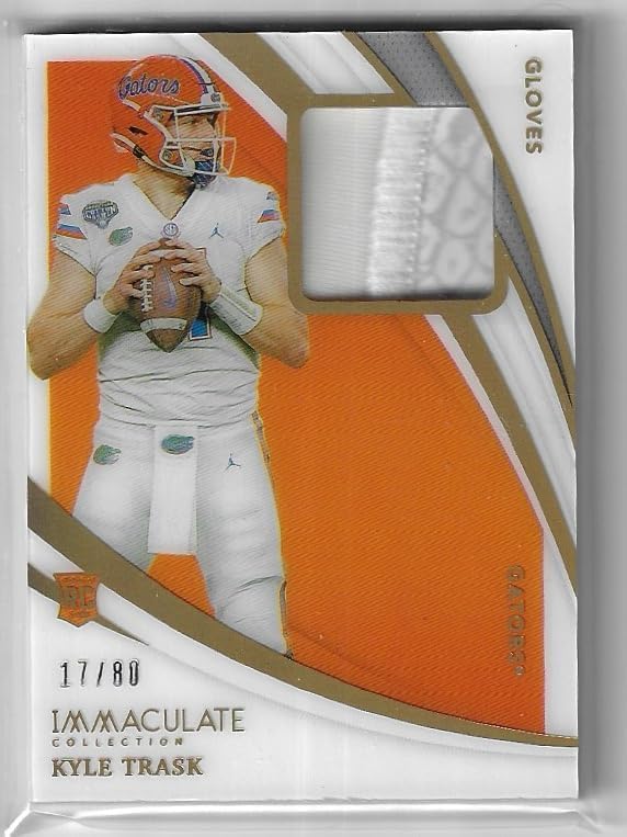 Kyle Trask Serial Numbered #17/80 Orange Parallel Immaculate Gloves Game Used Memorabilia Relic Rookie Card Collectible Football Card - 2021 Panini Immaculate Collection Football Card #GL-KT (Buccaneers)