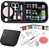 Sewing Kit with Case, Portable Needle and Thread Kit with Sewing Supplies and Accessories, Ideal for Adults,Beginners,Travelers,Home,Emergency, Includs Scissors,Measure Tape,Needle Threader and More