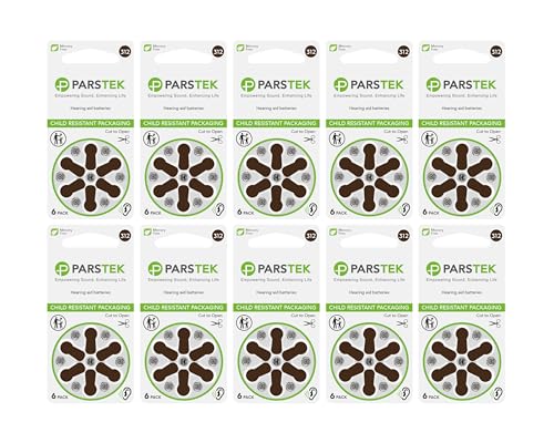 ParsTek Hearing Aid Batteries | Size 312 | Zinc-Air & Mercury Free | Long Lasting | Child Resistant Packaging | 1.45V | 60 Batteries - Thumbnail 2