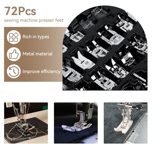 Set de 72 Pies Prensatelas para Máquinas de Coser miniatura 4