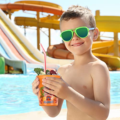 24 Pcs 16 Oz Plastic Tiki Cups Hawaiian Luau Party Supplies Tiki Party Cups Tiki Themed Cups Reusable Plastic Cups Luau Cups For Kids Luau Beach Hawaiian Party Decorations Summer Pool Party Decor #TOP3