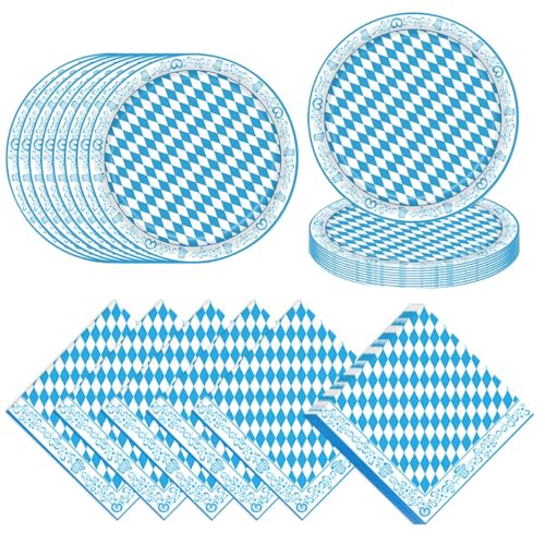 80 Stück Oktoberfest Tischdeko Set, Oktoberfest Geschirr Set und...