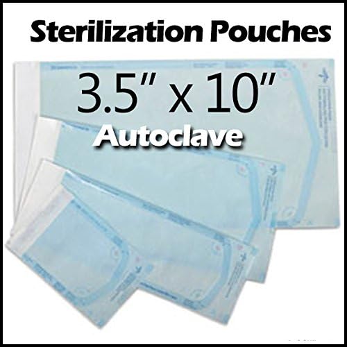 16 Boxes [3,200 Pcs.] 3.5" X 10" Self Seal Autoclave Sterilization Pouch - Professional Quality Sterilization Pouch Dental, Tattoo and Medical Lab Supplies (Size 3 1/2" X 10")