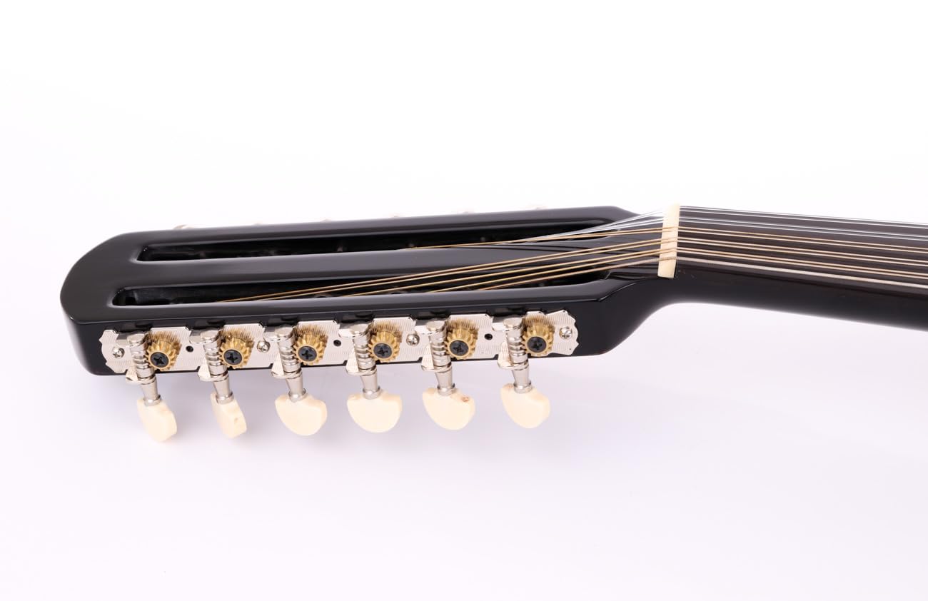 Professional Electric Oud with 3-Band Equalizer, Luthier-Made Black Electro Oud Guitar Pegs With free Picks & case - Image 8