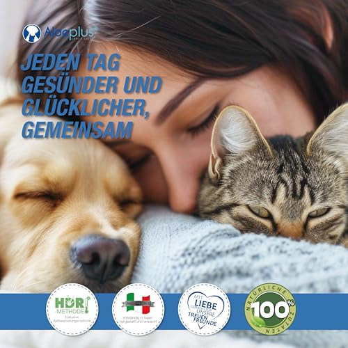 ALOEPLUS Hunde Dermo Gel 200ml - Beruhigend und Entstauend für empfindliche Haut, mit Aloe Arborescens BIO gegen Juckreiz, Reizungen, Insektenstiche und Schmerzen, 100% natürliche Inhaltsstoffe