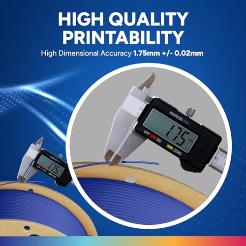 Image of OVERTURE PLA Plus (PLA+) Filament 1.75mm, Stronger & More Durable, Professional Toughness 3D Printer Filament 1kg (2.2lbs), High Precision + /- 0.02mm, Tangle-Free (Dark Blue)