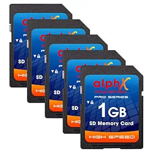 AlphX Innovations 1gb SD Card, pack of 5