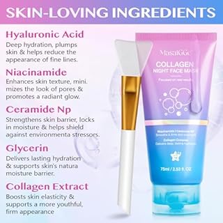 Collagen Night Wrapping Mask, Maschera Collagene Viso Coreana Notte, Maschera Notturna al Collagene Riduce il Rilassamento Cutaneo e l'opacità, Peel Off per Pelle Luminosa, Idrata e Nutre la Pelle